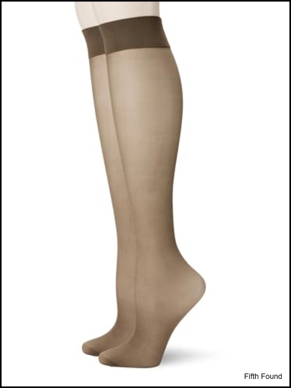 Sheer Knee High Stockings 2 Pack Nylon Spandex Lightweight Stretch